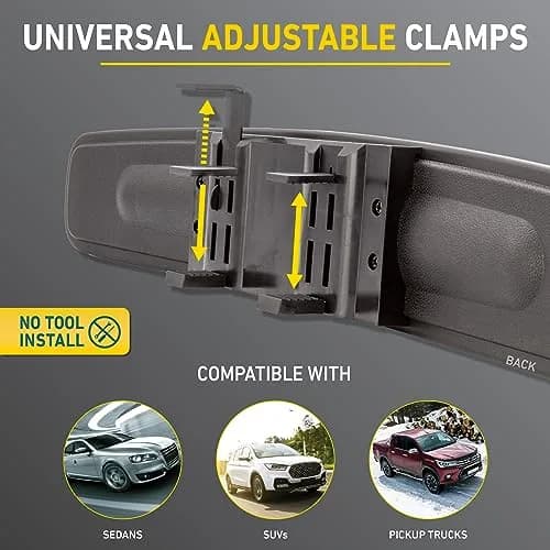 Goodyear Super Wide 17 Inch Panoramic Rear View Car Mirror | Clip-On Large for Cars, SUVs, Trucks thumbnail 3