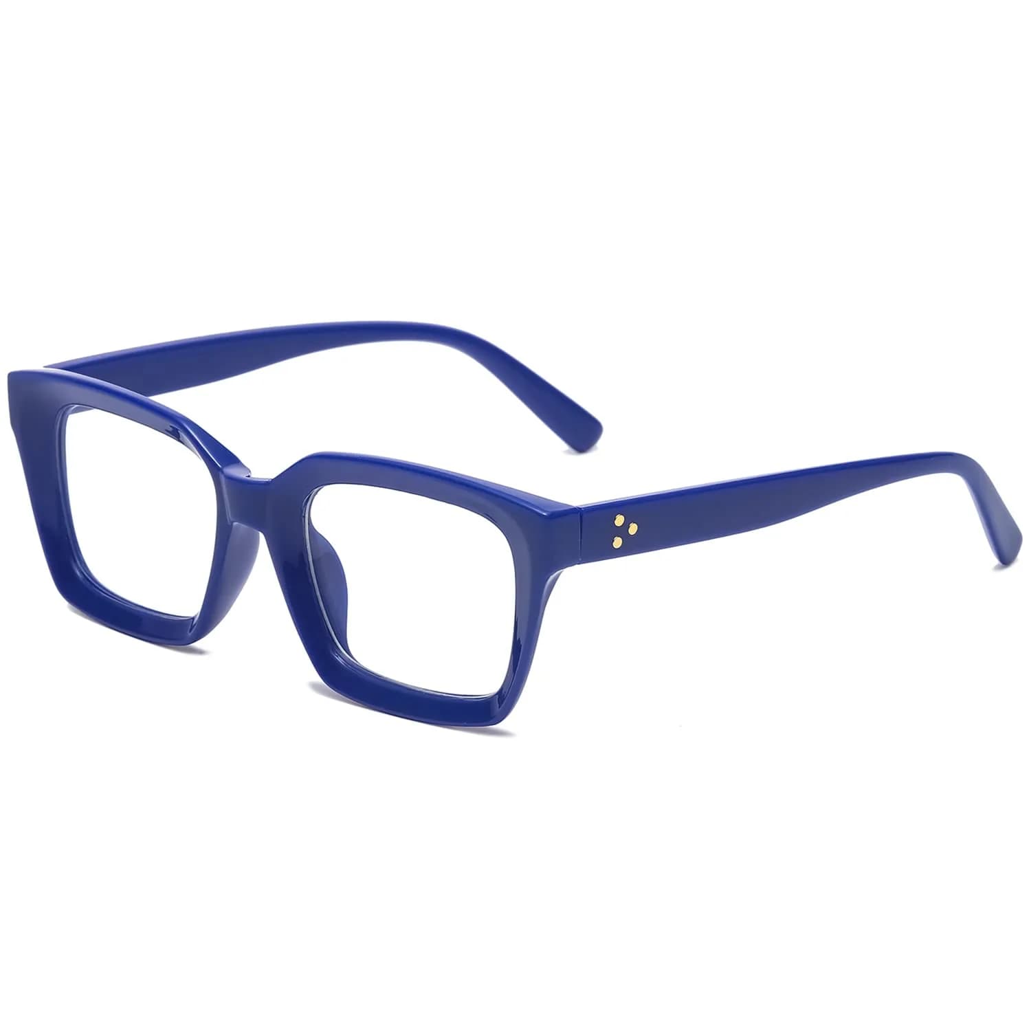 EYLRIM Classic Thick Square Frame Clear Lens Glasses for Men & Women | Non Prescription Eyewear (A4 Blue)