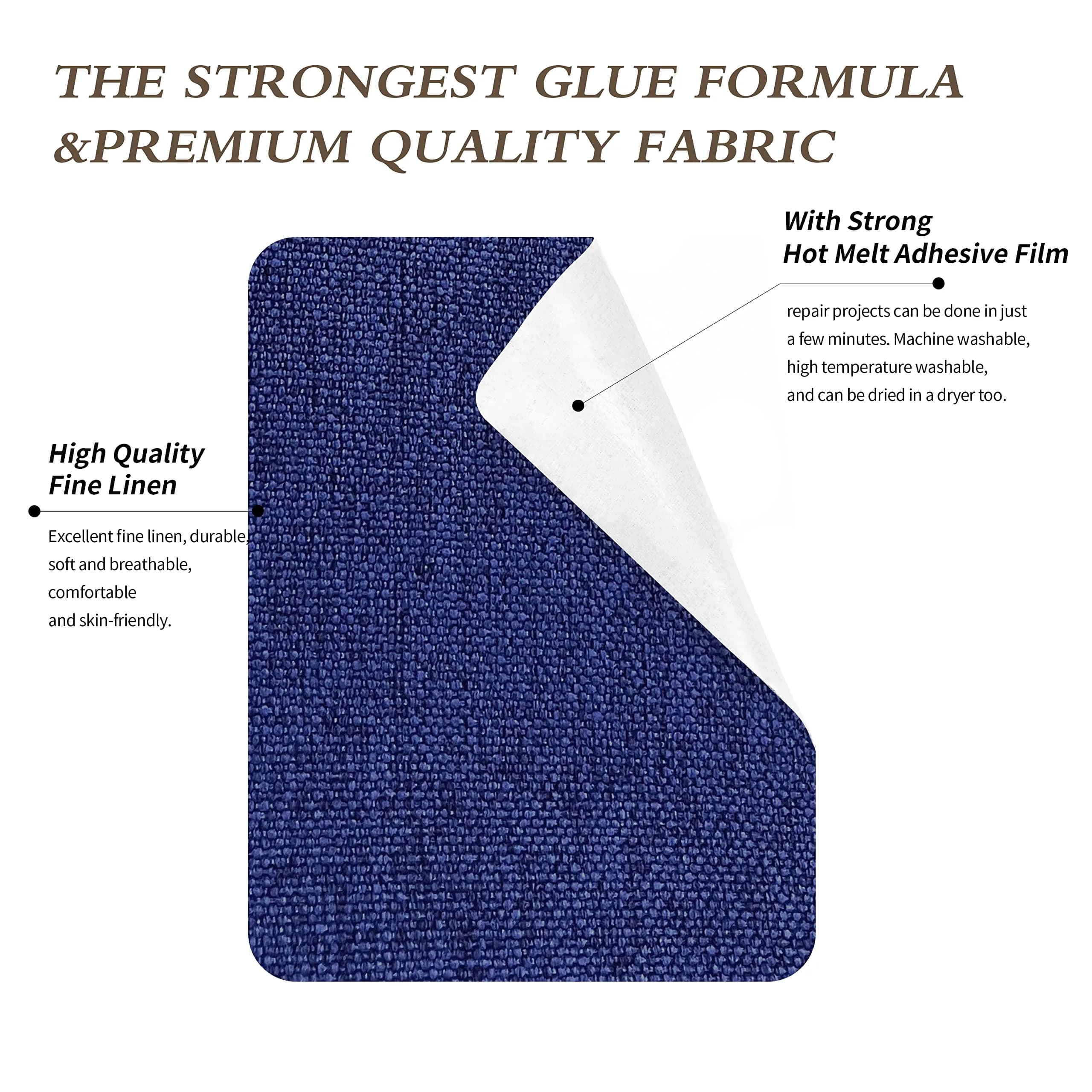 KING MOUNTAIN Premium Linen Fabric Iron-On Repair Patch 8.9cm x 152cm (3"x60") | Durable & Washable for Garment Repair - view 3