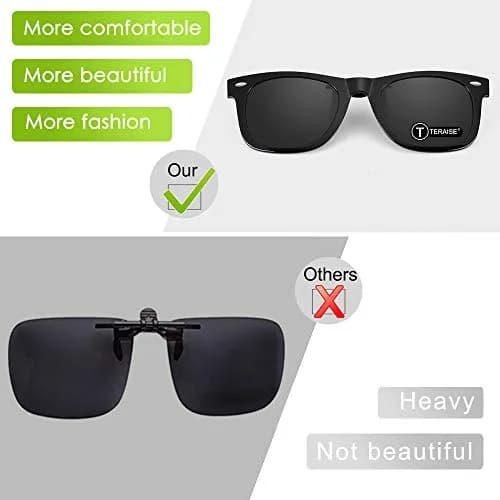 TERAISE Polarized Clip on Sunglasses with Flip Up Function Suitable Driving | UV400, Polarized, Unisex thumbnail 4