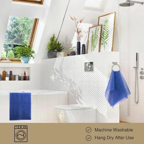 UJFQBH African Net Bath Sponge 80cm (31.5in) | Exfoliating Body Scrubber for Daily Use (Blue, 3-Pack) thumbnail 7