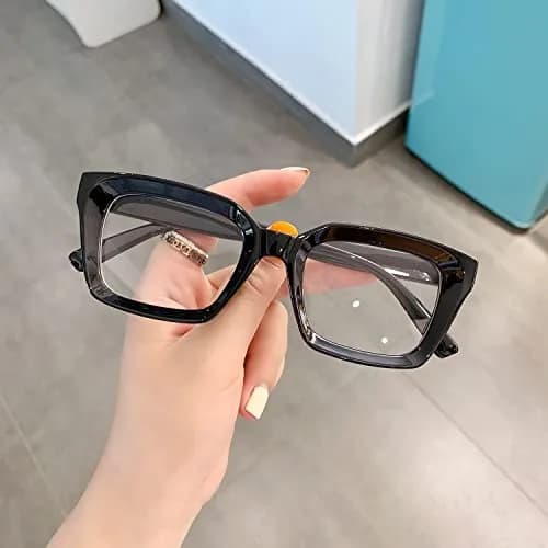 EYLRIM Classic Thick Square Frame Glasses for Women Men Non Prescription 50mm Lens | Lightweight & Stylish thumbnail 9
