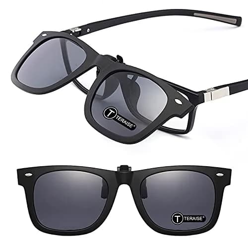 TERAISE Polarized Clip on Sunglasses with Flip Up Function Suitable Driving | UV400 Protection, Polarized Lenses, Fits Myopic Glasses thumbnail 1