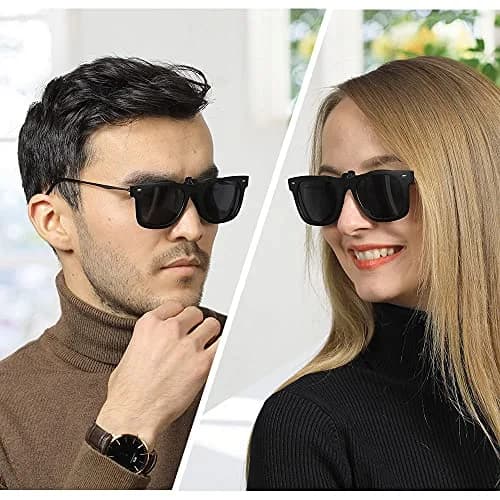 TERAISE Polarized Clip on Sunglasses with Flip Up Function Suitable Driving | UV400 Protection, Polarized Lenses, Fits Myopic Glasses thumbnail 5