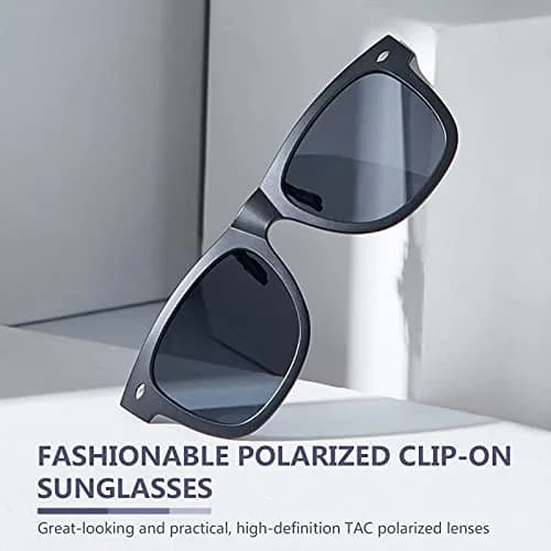 TERAISE Polarized Clip on Sunglasses with Flip Up Function Suitable Driving | UV400 Protection, Polarized Lenses, Fits Myopic Glasses thumbnail 2