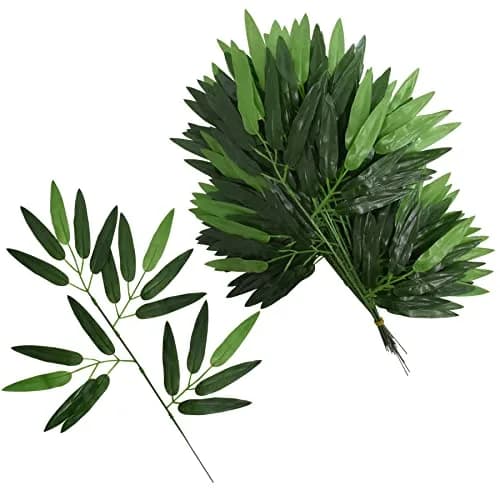 VIOCIWUO Artificial Bamboo Leaves 20pcs | Realistic Green Decor for Home & Events thumbnail 1