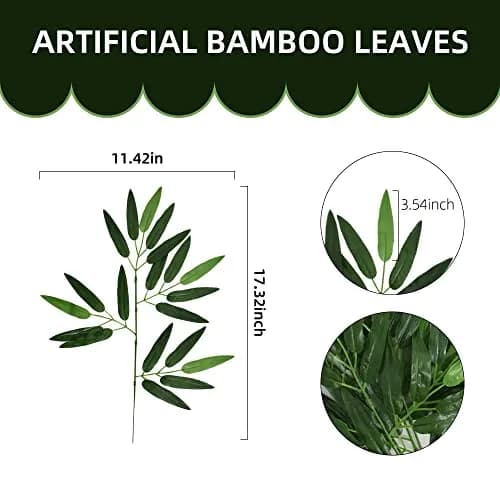 VIOCIWUO Artificial Bamboo Leaves 20pcs | Realistic Green Decor for Home & Events thumbnail 5