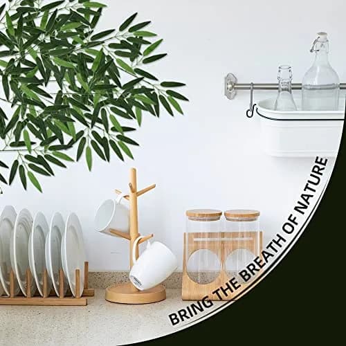 VIOCIWUO Artificial Bamboo Leaves 20pcs | Realistic Green Decor for Home & Events thumbnail 3