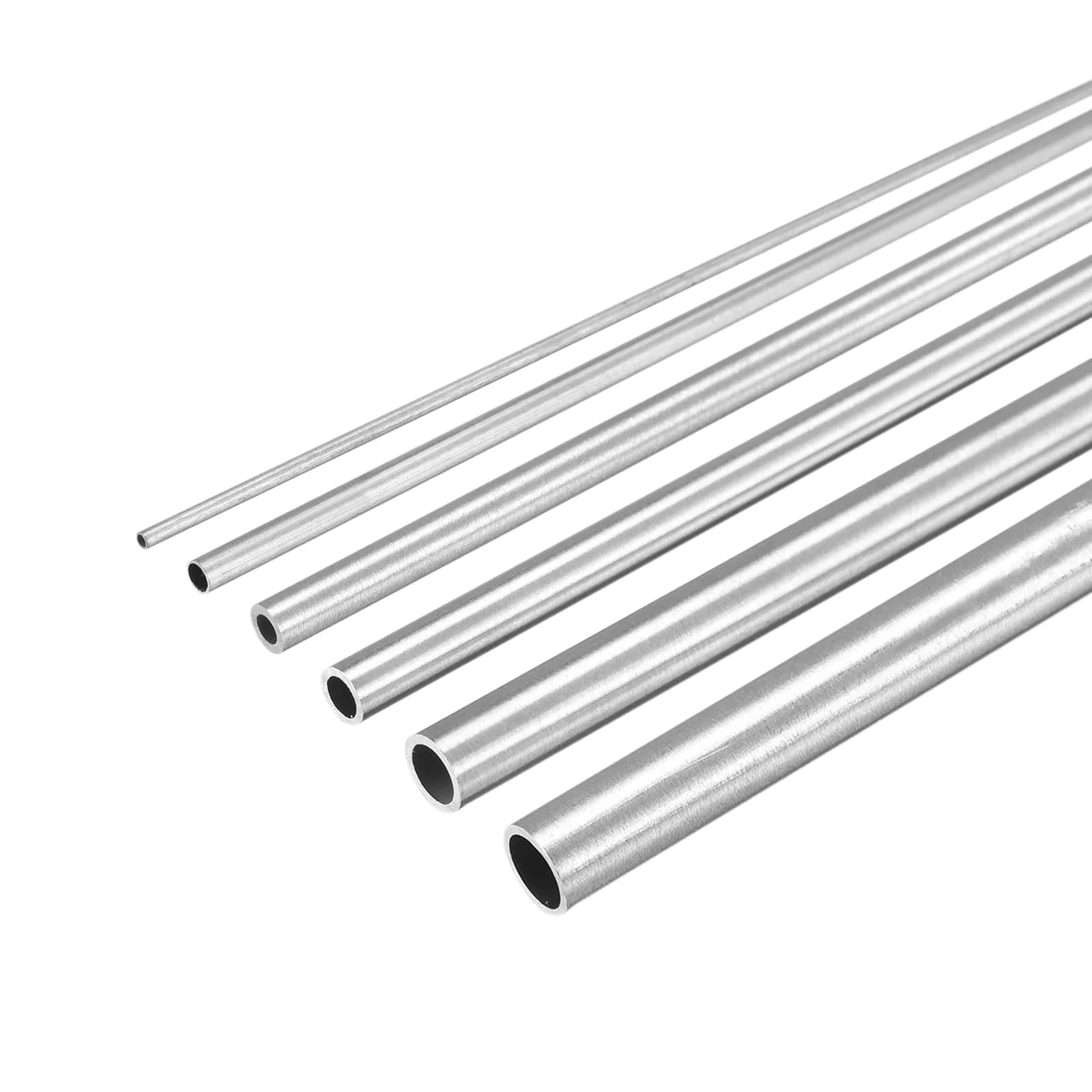 uxcell 304 Stainless Steel Tubes 300mm Length Pack of 6 | Industrial Metal Tubing — Silver