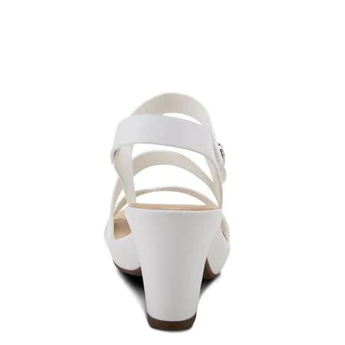 PATRIZIA Spring Step Asymadade Sandals for Women - Low Heel Slip-On Summer Sandals - Ladies Casual Platform with Hook and Loop - White 9 thumbnail 7