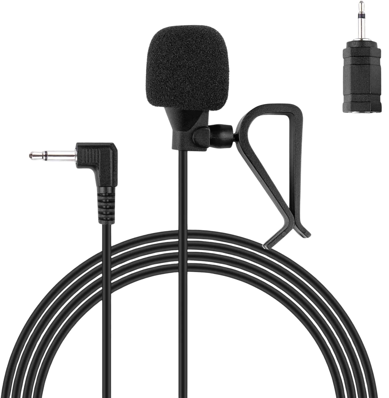FingerLakes Microphone for Car Stereo 3.5mm & 2.5mm | Universal Compatibility with Bluetooth Units — Black