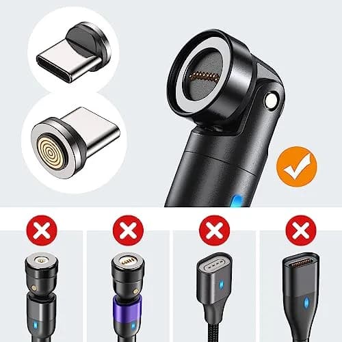 AUFU 9-Pin USB-C Magnetic Connector Tips 3-Pack | Copper Magnetic Adapters for USB Type C Devices thumbnail 5