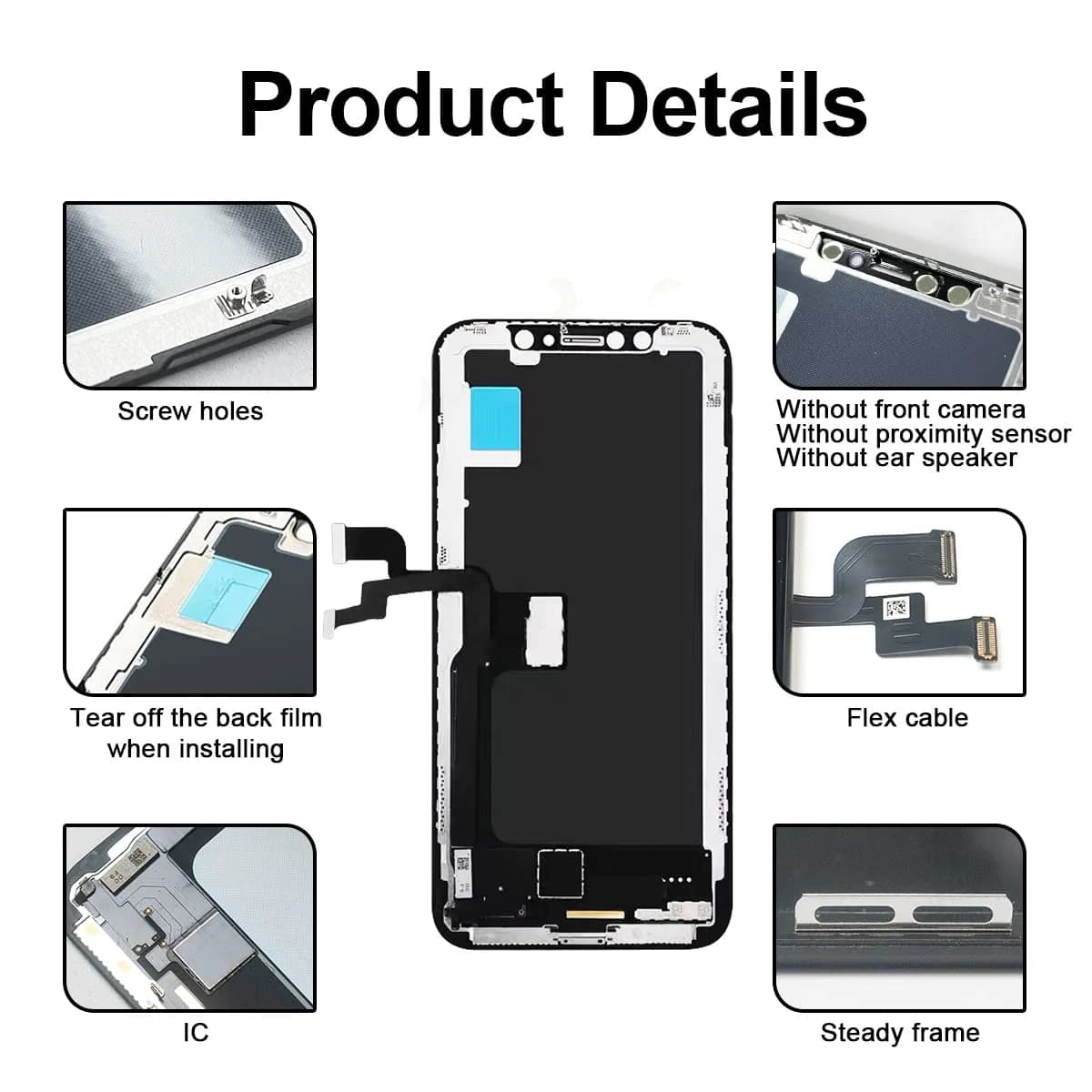 SIMDOG OLED Screen Replacement for iPhone X 5.8 inch | 3D Touch Display Digitizer Repair Kit with Tools & Screen Protector - view 5