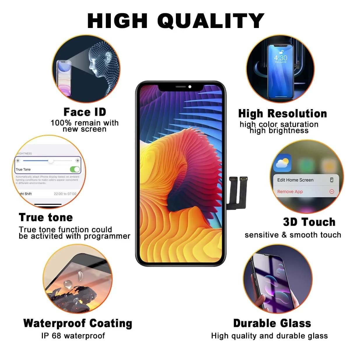 SIMDOG OLED Screen Replacement for iPhone X 5.8 inch | 3D Touch Display Digitizer Repair Kit with Tools & Screen Protector - view 3