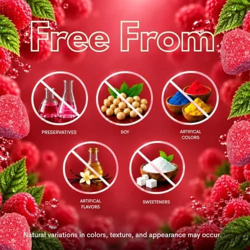 Vitamatic Magnesium Citrate Gummies 600mg | Vegan Raspberry Gummies for Relaxation & Energy Support thumbnail 6