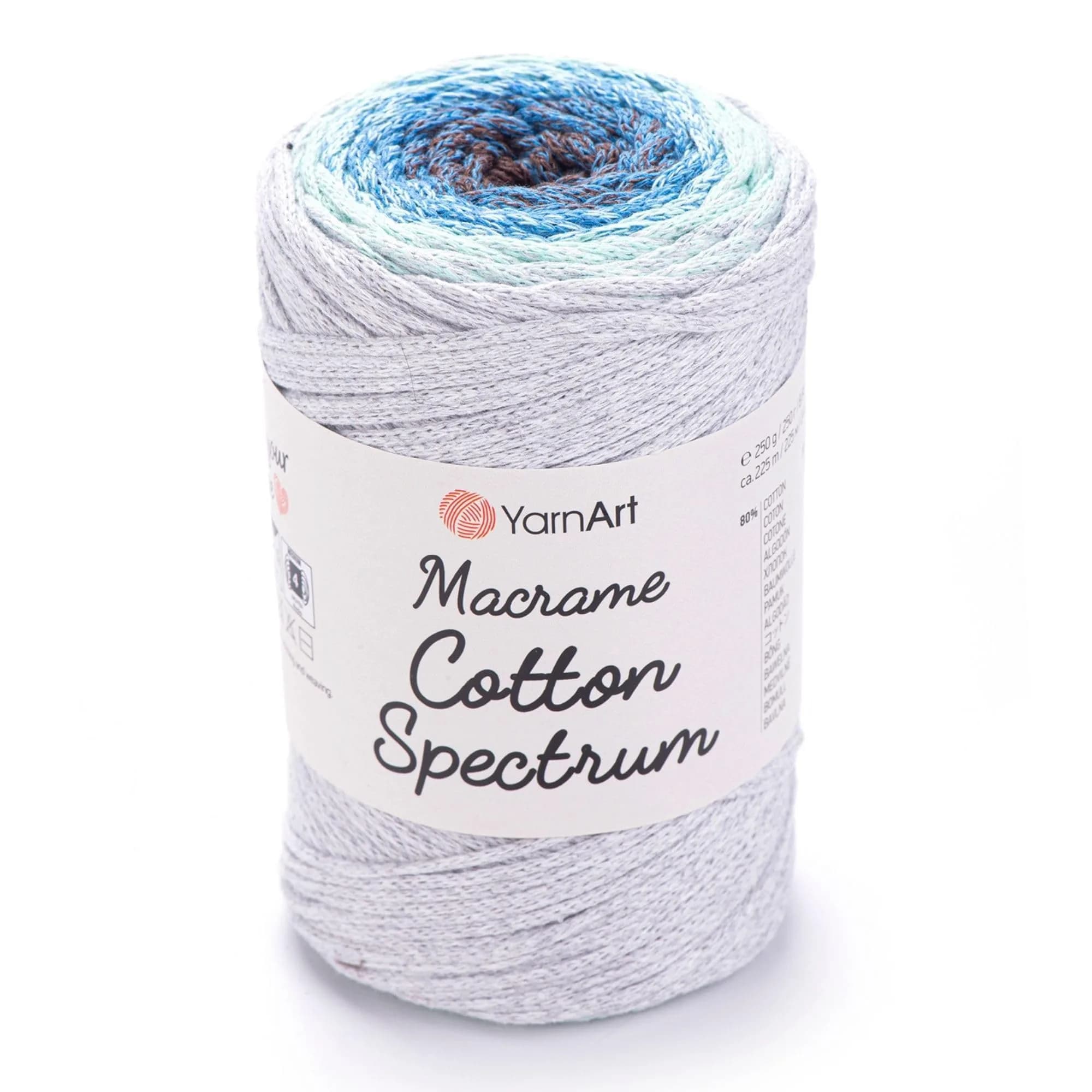 YarnArt Macrame Cotton Spectrum Cord 250g (8.8 Oz) | 225m (246 Yds) Multicolor Aran Weight - main product image