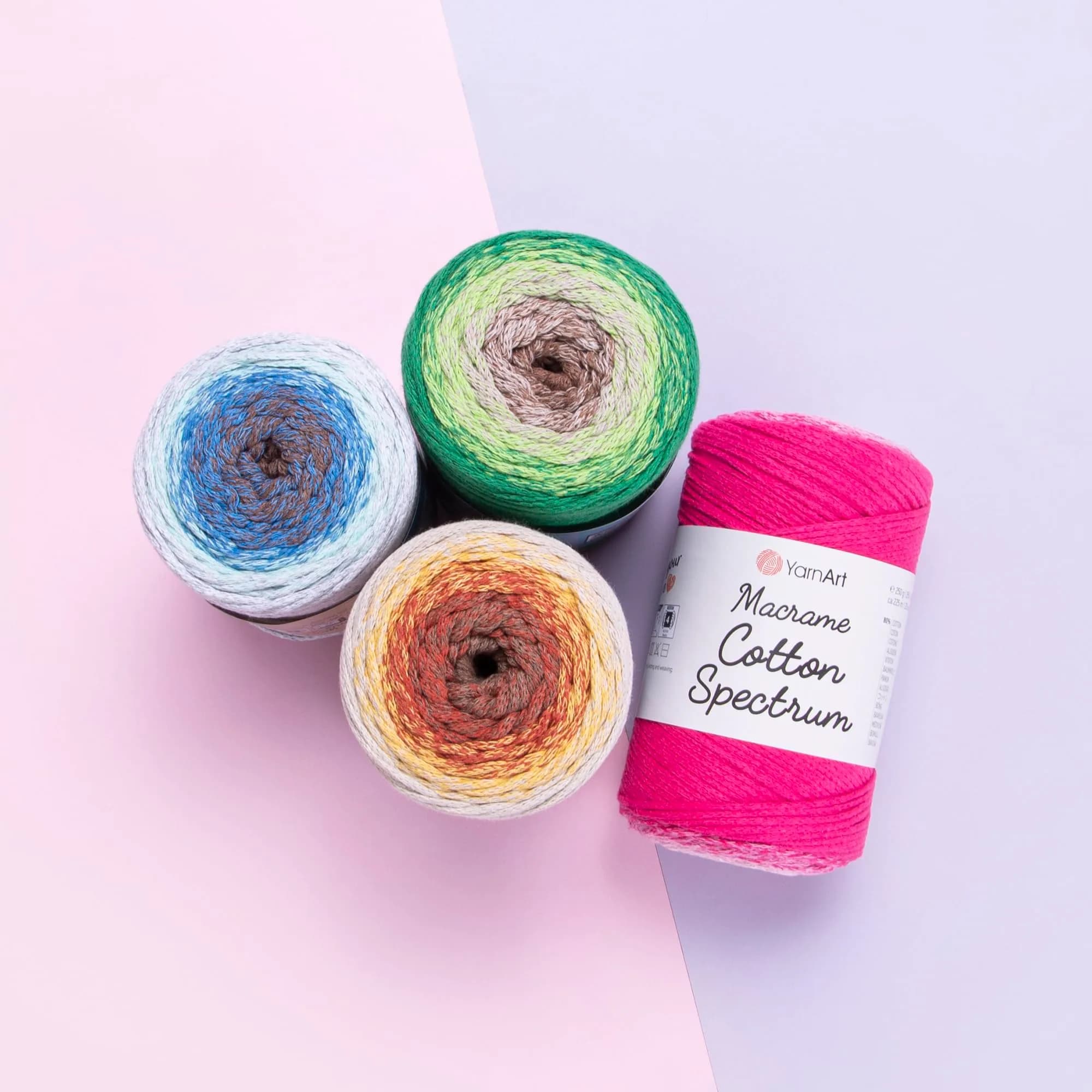YarnArt Macrame Cotton Spectrum Multicolor Cord 250g (8.8 oz) | 225m (246 yds) Worsted Weight - view 3