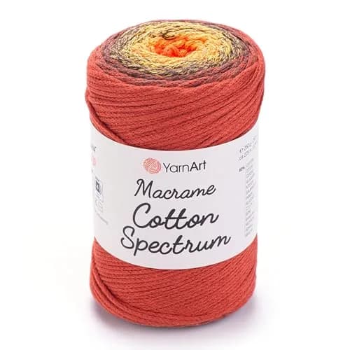 YarnArt Macrame Cotton Spectrum Cord 250g (8.8 Oz) | Multicolor Worsted Weight Aran Yarn for Crafts thumbnail 1
