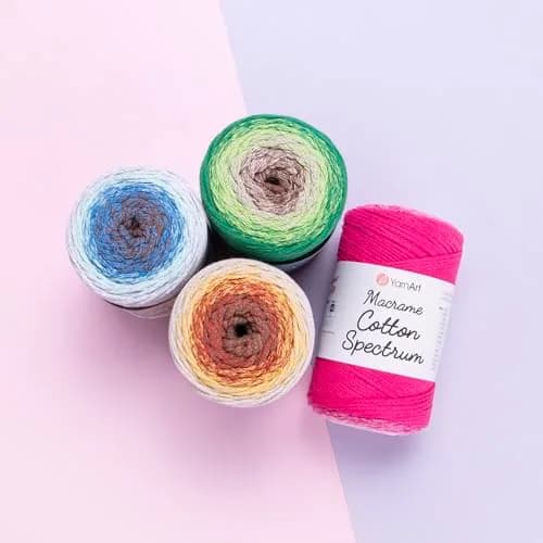 YarnArt Macrame Cotton Spectrum Cord 250g (8.8 Oz) | 225m (246 Yds) Multicolor Rope for Crafts thumbnail 3