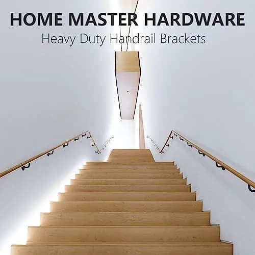 HOME MASTER HARDWARE Hand Rail Brackets for Stairs 6 Pack | Heavy Duty Zinc Support, Matte Black Finish thumbnail 4
