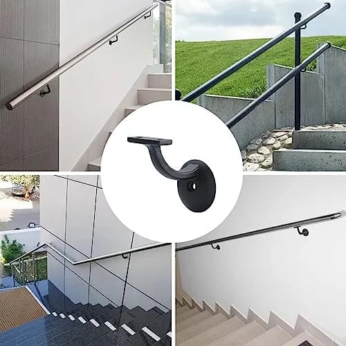 HOME MASTER HARDWARE Hand Rail Brackets for Stairs 6 Pack | Heavy Duty Zinc Support, Matte Black Finish thumbnail 8