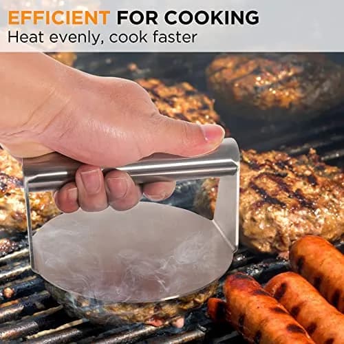 JENNY FRIDA Stainless Steel Burger Press 5.5 Inch Flat Bottom Non-Stick for Perfect Patties thumbnail 4