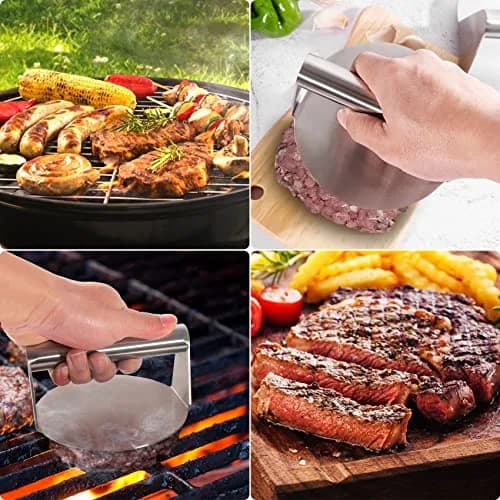 JENNY FRIDA Stainless Steel Burger Press 5.5 Inch Flat Bottom Non-Stick for Perfect Patties thumbnail 7