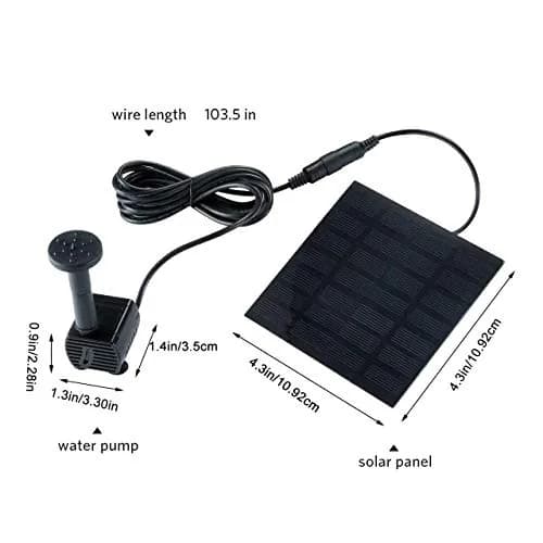 Hovico Solar Fountain Pump Kit 180 L/h (63.4 Fl Oz/h) | Energy-Saving Outdoor Water Pump for Bird Baths, Ponds & Fish Tanks thumbnail 2