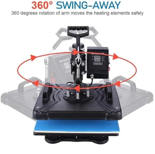 HYPOAI 5 in1 Heat Press Machine 15x12 inch | Multi-Function T-Shirt Mug & Cap Transfer thumbnail 6