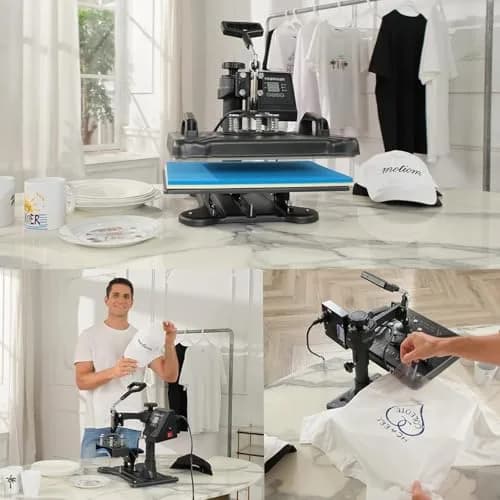 HYPOAI 5 in1 Heat Press Machine 15x12 inch | Multi-Function T-Shirt Mug & Cap Transfer thumbnail 7