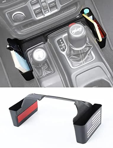 Savadicar GT-2 Shifter Storage Box with Microfibers | American Flag Jeep Organizer for 2018-2025 JL & Gladiator thumbnail 1