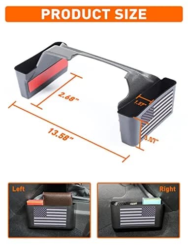 Savadicar GT-2 Shifter Storage Box with Microfibers | American Flag Jeep Organizer for 2018-2025 JL & Gladiator thumbnail 6