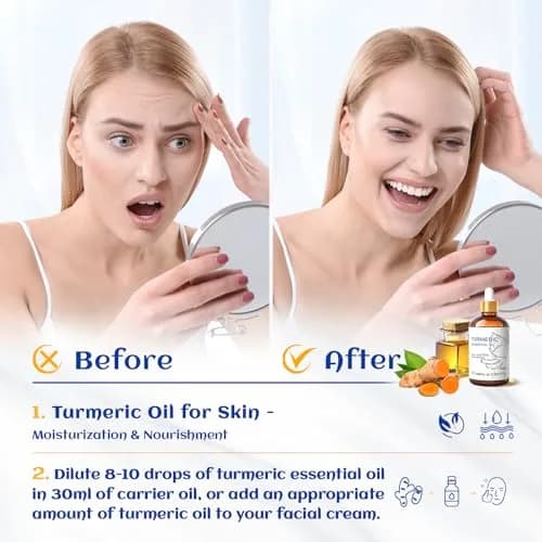 HIQILI Turmeric Essential Oil for Face & Aromatherapy, 100ml (3.38 Fl Oz) | Steam Distilled from Seed - view 5