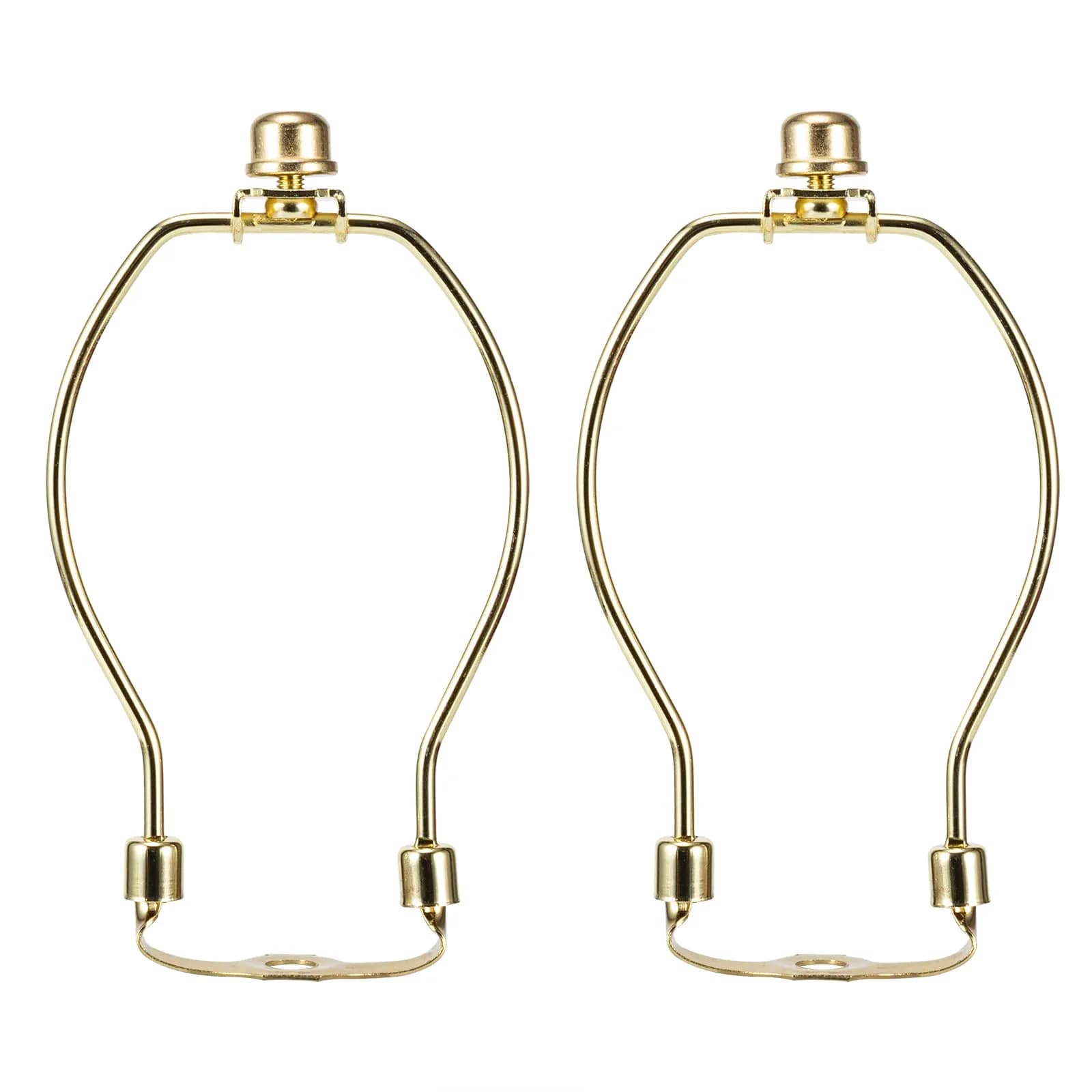 Saangseon 6 Inch Light-Duty Lamp Harp Kit Polished Brass 2 Sets | Fits 3/8 Inch Nipple - main product image