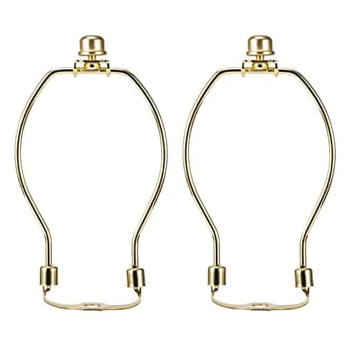 Saangseon 6 Inch Light-Duty Lamp Harp Kit Polished Brass 2 Sets | Fits 3/8 Inch Nipple thumbnail 1