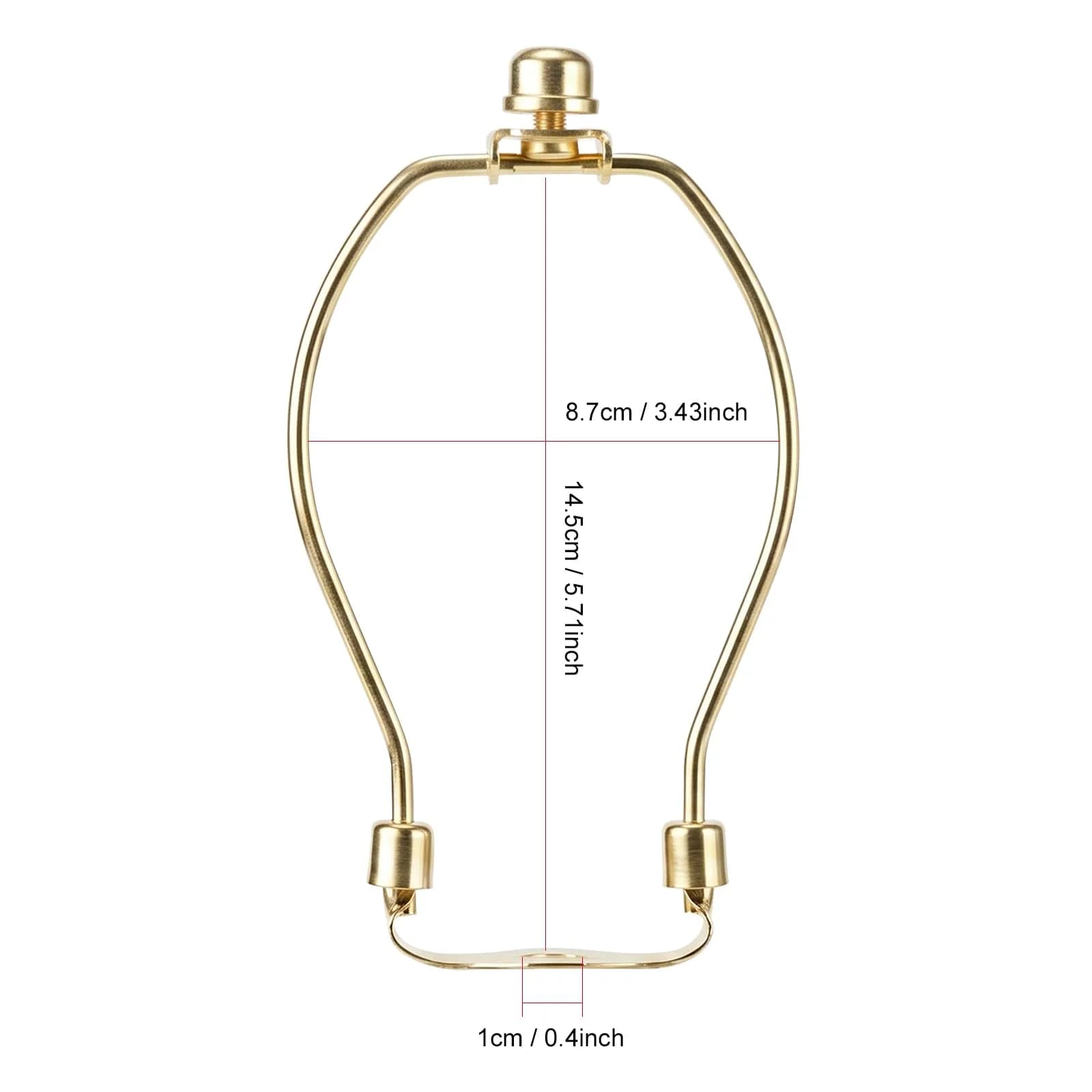 Saangseon 6 Inch Light-Duty Lamp Harp Kit Polished Brass 2 Sets | Fits 3/8 Inch Nipple - view 2