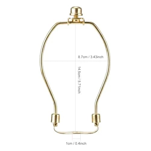 Saangseon 6 Inch Light-Duty Lamp Harp Kit Polished Brass 2 Sets | Fits 3/8 Inch Nipple thumbnail 2