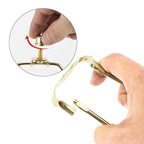 Saangseon 6 Inch Light-Duty Lamp Harp Kit Polished Brass 2 Sets | Fits 3/8 Inch Nipple thumbnail 3
