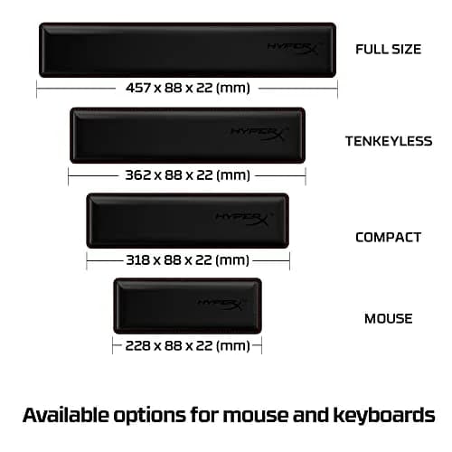 HyperX Wrist Rest for Tenkeyless Keyboards – Cooling Gel Memory Foam – Black – 36.2cm (14.3") | Ergonomic Support for Office & Gaming thumbnail 6