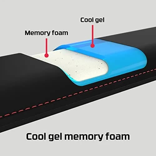 HyperX Wrist Rest – Compact – Cooling Gel Memory Foam – Anti-Slip Black | Ergonomic Support for Typing & Gaming thumbnail 2