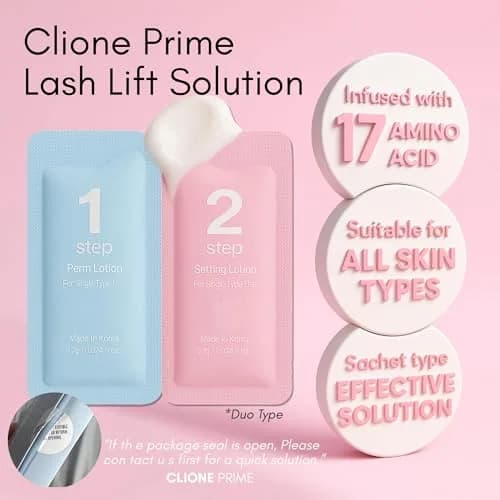 CLIONE PRIME Korean Lash Lift Kit - Natural Look, 5ml Glue & 5 Sachets Perm/Set/Nourish | Reusable Lashes for All Skin Types thumbnail 5