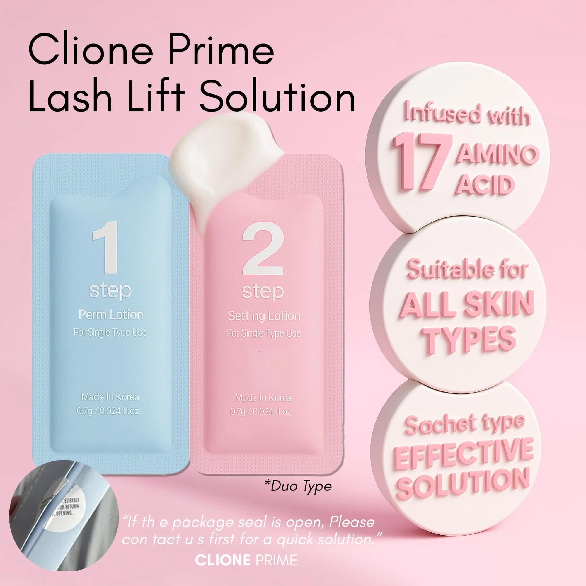 CLIONE PRIME Korean Lash Lift Kit - Natural Look, 5ml Glue & 5 Sachets Perm/Set/Nourish | Reusable Lashes for All Skin Types - view 5