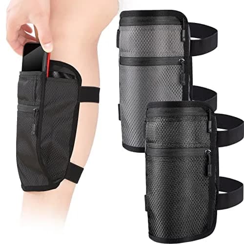 Xuniea 2 Pack Leg Phone Holder with Adjustable Straps, Black & Gray | Fits Phones up to 7.9x6.7 inches thumbnail 1