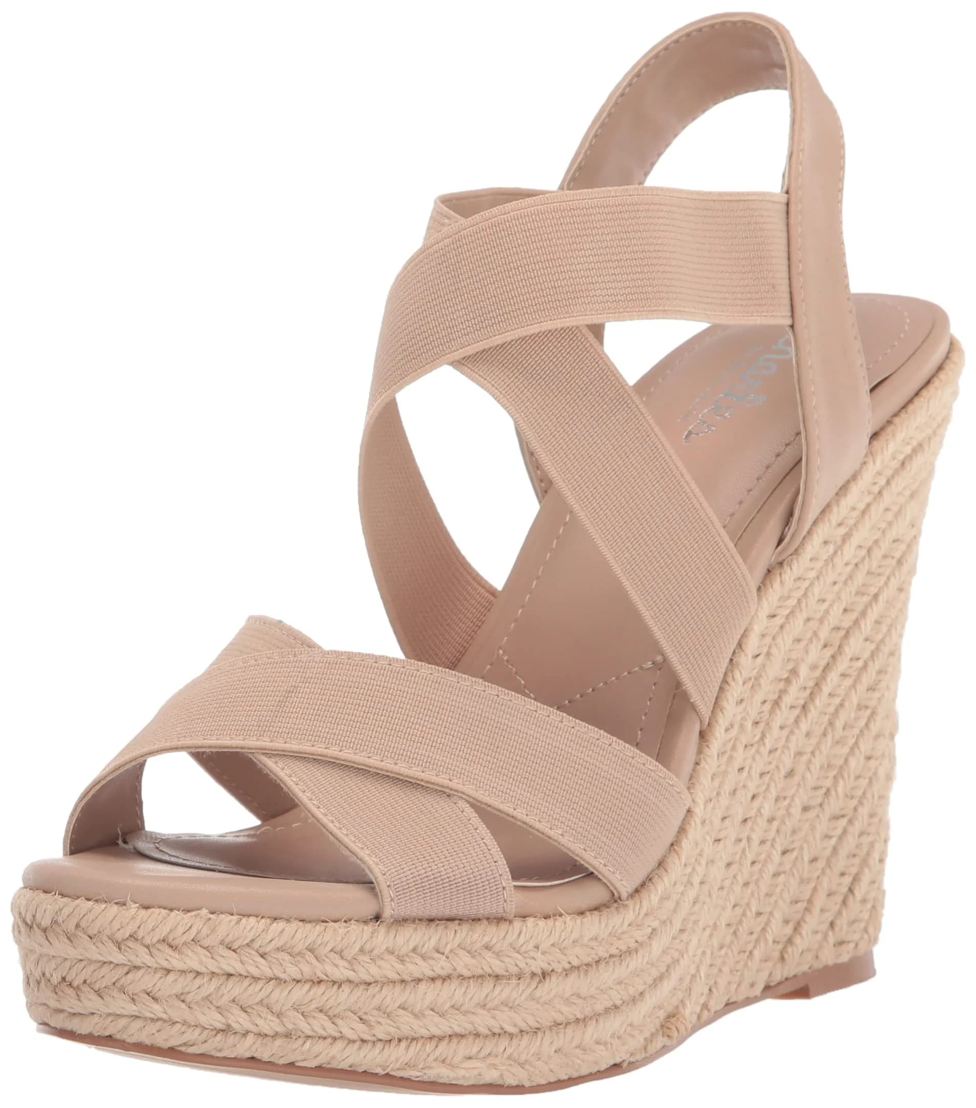 CHARLES BY CHARLES DAVID Alyce Platform Sandal 9 | Nude, Wedge Heel, Slip On — Nude