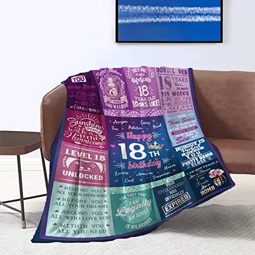 Wisegem 18th Birthday Blanket 60"x50" | Soft Polyester Gift for Teen Girl thumbnail 8