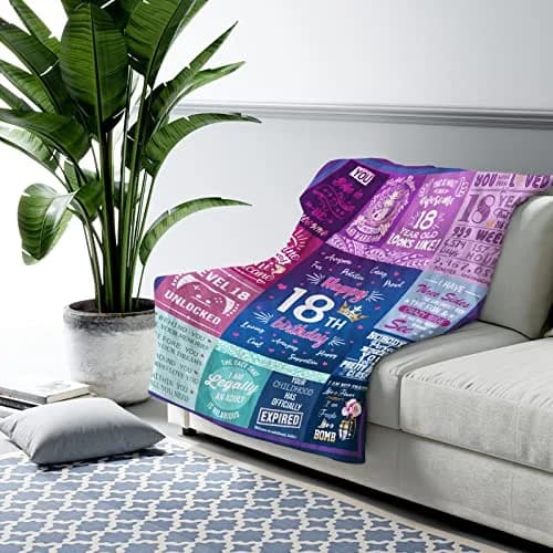 Wisegem 18th Birthday Blanket 60"x50" | Soft Polyester Gift for Teen Girl thumbnail 3