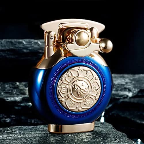 YANCONG Vintage Antique Reusable Windproof Trench Lighter | Unique Mechanical Design for Men & Dad (B-Blue) thumbnail 1