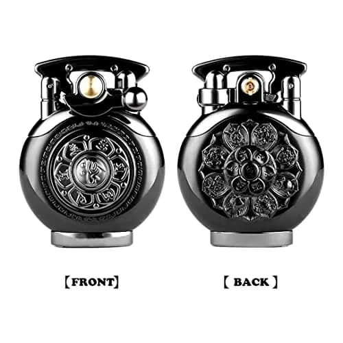 YANCONG Vintage Antique Reusable Windproof Trench Lighter | Unique Mechanical Design for Men & Dad (B-Blue) thumbnail 5