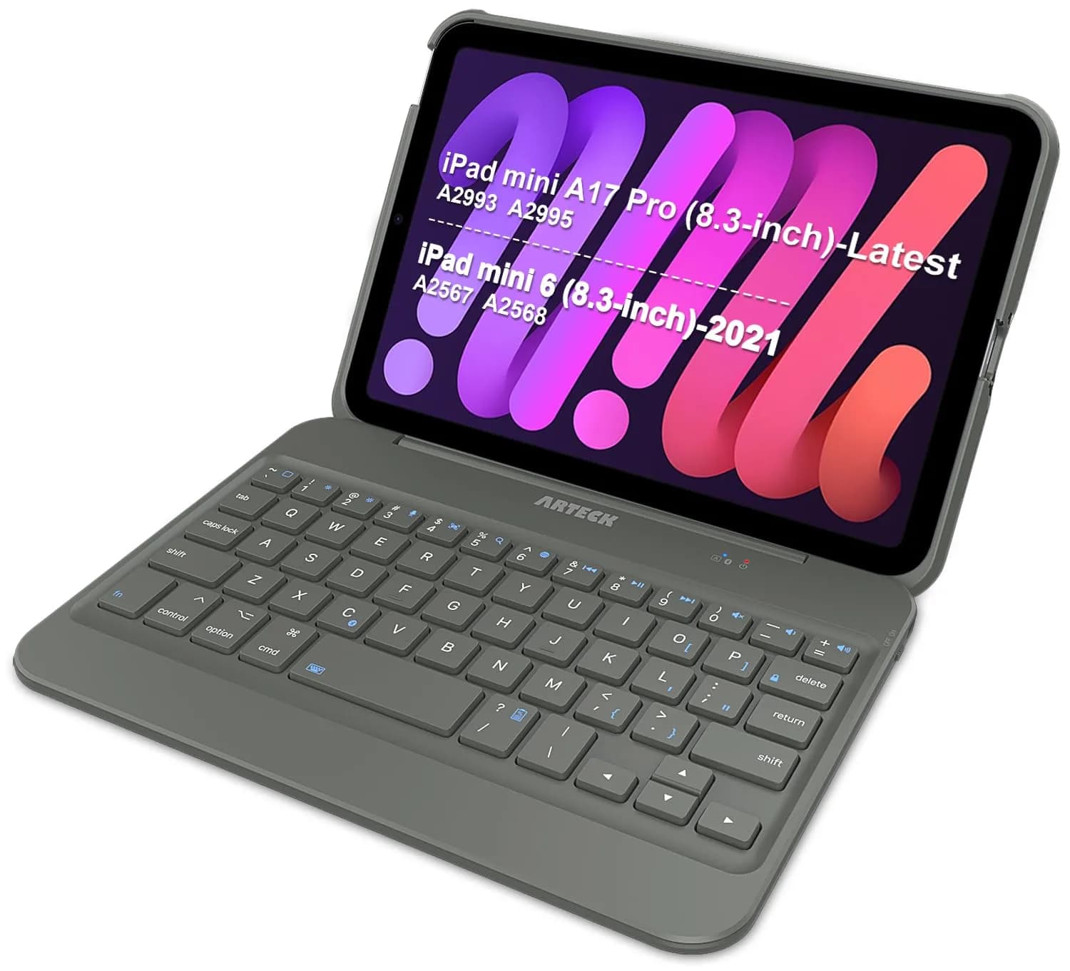 Arteck iPad mini A17 Pro (8.3-inch) Keyboard Case | Bluetooth Keyboard with Shockproof Cover — multi