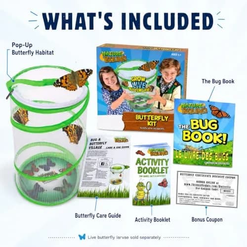 Nature Bound Butterfly Growing Kit 13 inch Tall Pop-Up Enclosure | STEM Learning Guide thumbnail 4